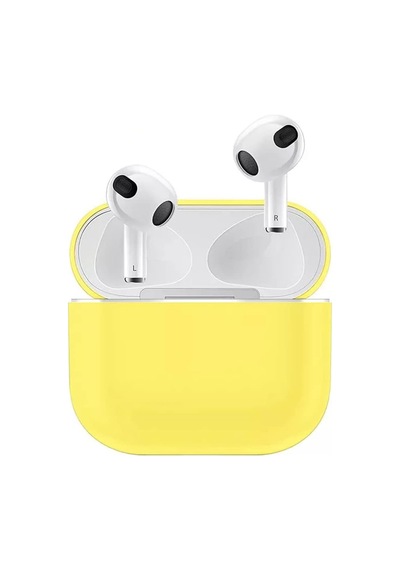Airpods 3 İle Uyumlu Kulaklık Koruyucu Mdl04 İnce Silikon Slim Kapak Kılıf Sarı
