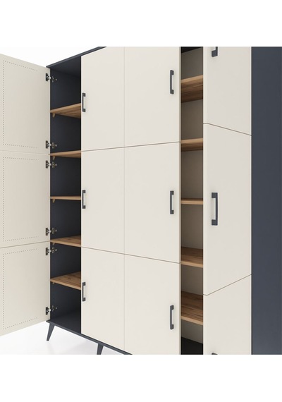 Hyperion Gardrop 10 Raflı 12 Kapaklı 176x44x221 Antrasit-aytaşı/çam Aytaşı/çam Hyperion Gardrop 10 Raflı 12 Kapaklı 176x44x221 Antrasit-aytaşı/çam Aytaşı/çam