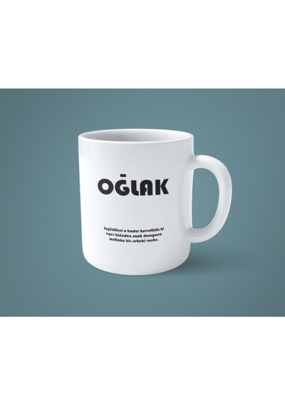 Oğlak Burcu Kahve Kupası Beyaz
