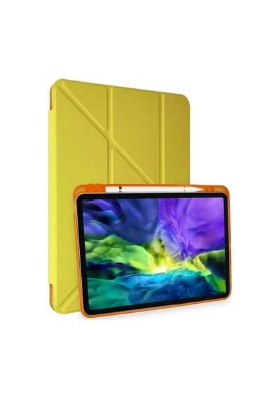 Cosmotex Newface iPad Uyumlu  Pro 11 2018 Kılıf Kalemlikli Mars Tablet Kılıfı - Açık Sarı