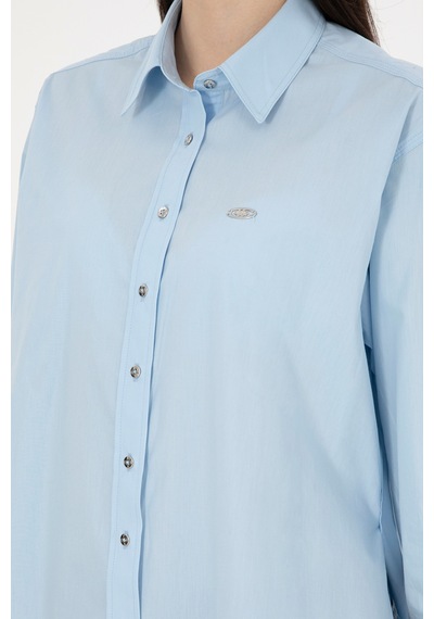 U.s. Polo Assn. Kadın Açık Mavi Gömlek Desenli 50293802-vr003 Açık Mavi