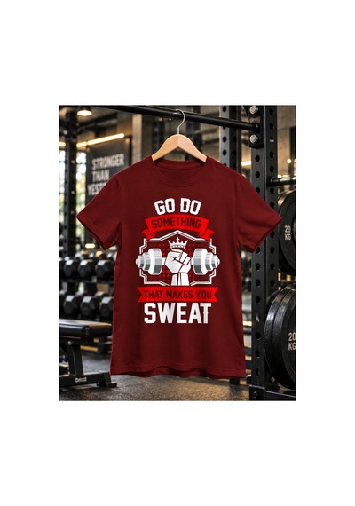 Segungear Dosth Erkek Regular Fit Baskılı Spor Tişört Bordo - 933732507 Bordo