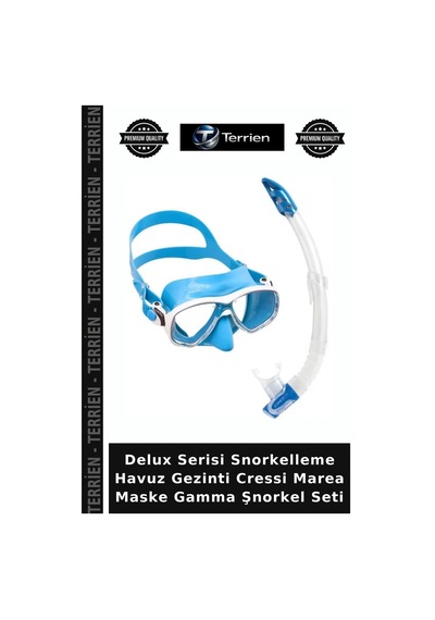 Delux Serisi Snorkelleme Havuz Gezinti Cressi Marea Maske Gamma Şnorkel Seti Çok Renkli