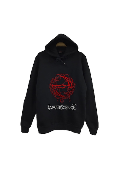 Evanescence - Müzik Grubu Baskılı Unisex %100 Pamuk Siyah Kapüşonlu Sweatshitr Siyah