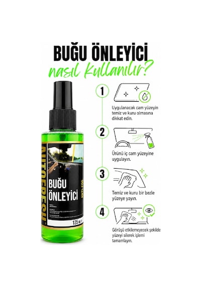Araç Buğu Önleyici Sprey Araç Motorsiklet Ve Araba Cam Bugu  125 ML