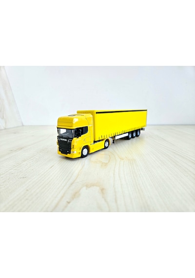 1/64 Ölçek Sarı Scanıa R730 Tır Maketi 25 Cm Boy