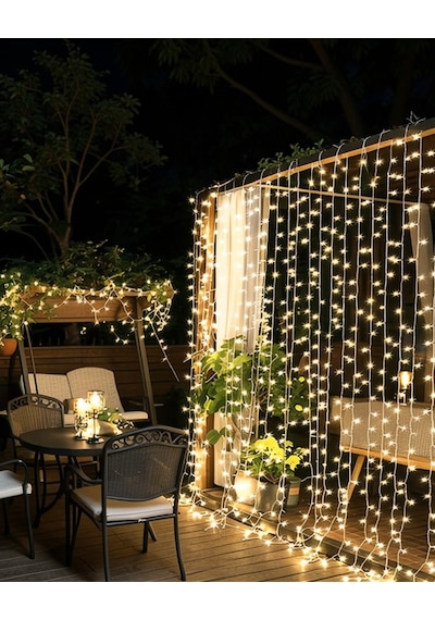 Şelale Led Perde Işık 3x3 Metre İç Dış Mekân Dekorasyonu Çok Renkli 59265621