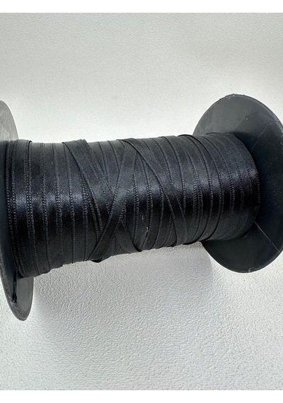 Paşateks 6 Mm Saten Kurdela-10 Metre-siyah