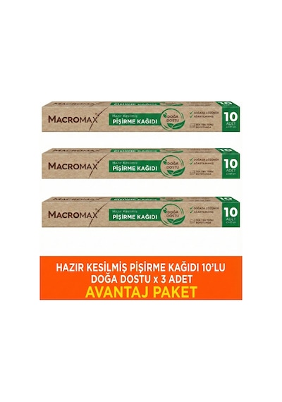 Doğa Dostu Pişirme Kağıdı 3 Adet Çevre Dostu Yapışmaz Fırın Kağıdı