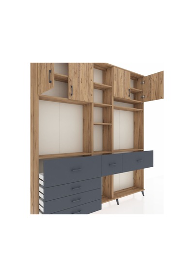 Arges Dolap 11 Raflı 6 Çekmeceli 4 Kapaklı 220x30x243 Çam-çam/antrasit Atlas Çam/antrasıt Arges Dolap 11 Raflı 6 Çekmeceli 4 Kapaklı 220x30x243 Çam-çam/antrasit Atlas Çam/antrasıt