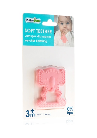 Babyjem Yumuşak Diş Kaşıyıcı Fil Pembe