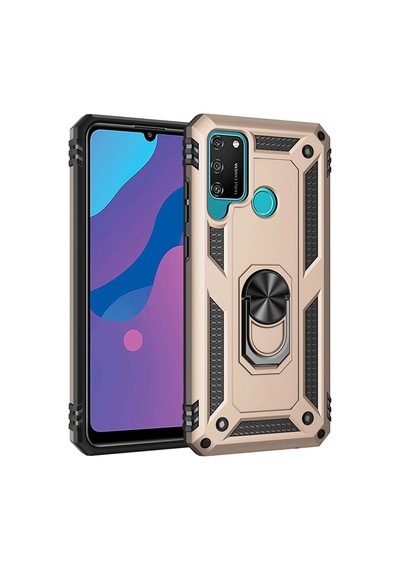 Newface - 105 - Huawei Y6p Kılıf Sofya Yüzüklü Silikon Kapak - Edntrend - - Gold