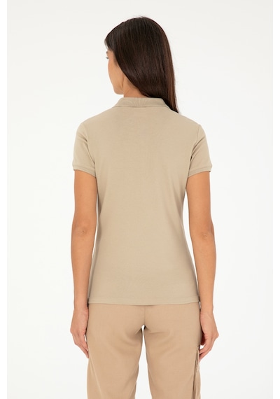 U.S. Polo Assn. Kadın Açık Haki Basic Polo Yaka Tişört 50280071-VR183