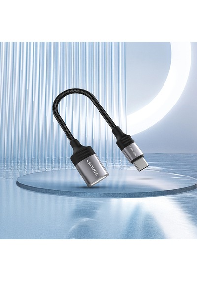 Lenyes Ax122 Usb To Type-c Dönüştürücü Otg Kablo Siyah Siyah