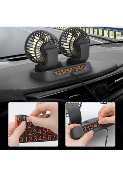 Fan10 Mini Araç Vantilatörü, 12 Volt Dc, Çakmaklık Bağlantılı, Plastik, Araç Numaratörlü 2 Li Set
