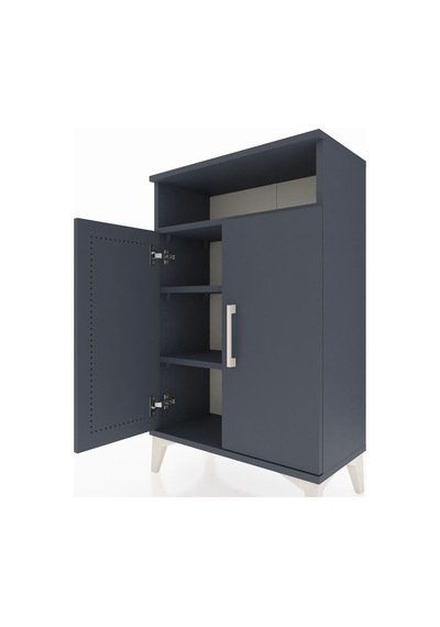 Arges Komodin 3 Raflı 2 Kapaklı 60x30x96 Antrasit-antrasit Antrasit