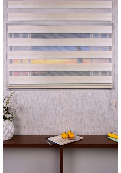 Gold Kendinden Desenli Etek Dilimsiz Ds11747 V2 Zebra Stor Güneşlik Perde