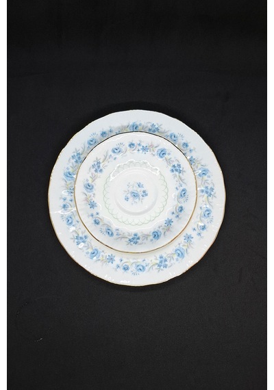 Bone China Mavi Beyaz Çay Fincanı 3 Parça 170 Ml
