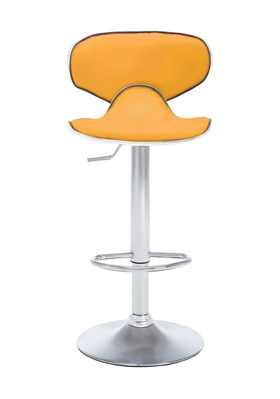 Bürocci Zen Bar Taburesi - Hardal Modern Deri Metal Ataklı Yüksek Tezgah Sandalyesi - 9549s0492 Hardal