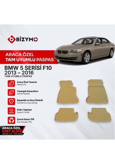 Bmw 5 Serisi F10 2013 Ve Sonrası 3D Bej Paspas Takımı Bizymo
