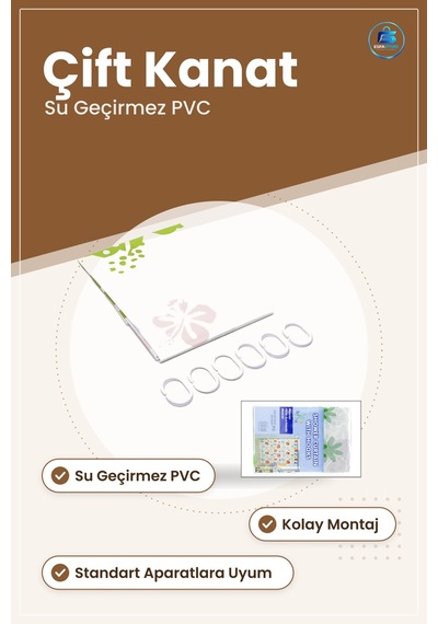 Pvc Duş Perdesi Çift Kanat Su Geçirmez Banyo Tekstili Hijyenik Ma Çok Renkli