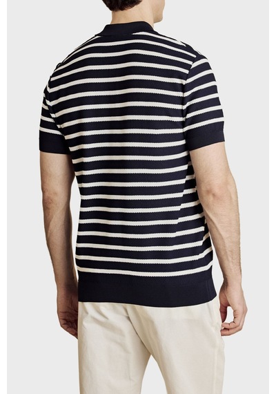Brooks Brothers Erkek Polo Yaka Kazak Bbss26mkl004388 Lacivert Kırık Beyaz