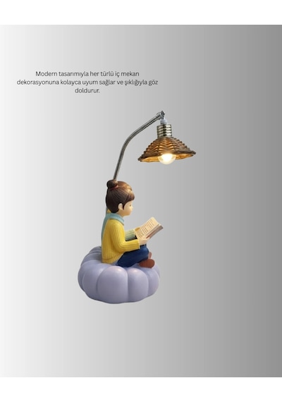 Okuyan Çift Figürlü Dekoratif Gece Lambası Hediye Seçeneği Çok Renkli 38251051