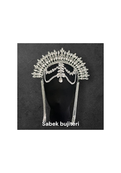Royal Veil-alınlıklı After Party Gelin Tacı,kına,nişan,söz,after,bride,party Taç Beyaz - 735420606 Beyaz