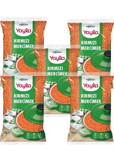 Yayla İthal Kırmızı Mercimek 2 Kg X5