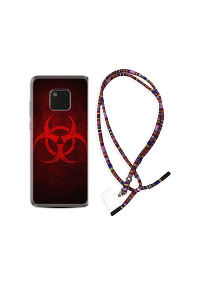 Huawei Mate 20 Pro Kılıf Rasta Boyun Askılı Virus 1654