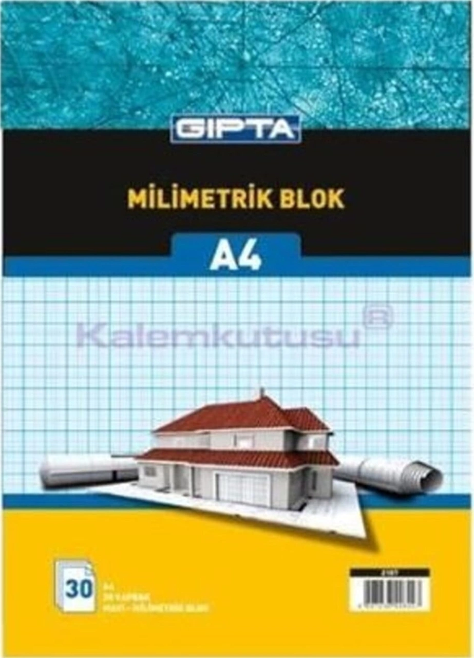 Milimetrik Tel Dikiş Bristol Kapaklı Blok Mavi A4 30 Yaprak Çok Renkli