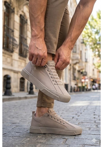 Fort Noka Champ Rahat Memory Foam İç Taban Keten Sneaker Erkek Ayakkabı Bej