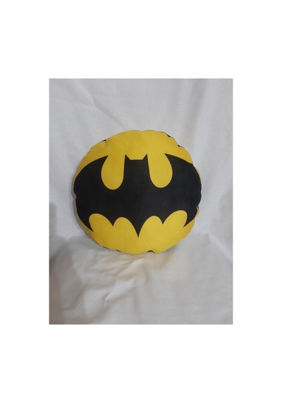 Bat Man Yarasa Desenlı Tasarım Yastık Sarı