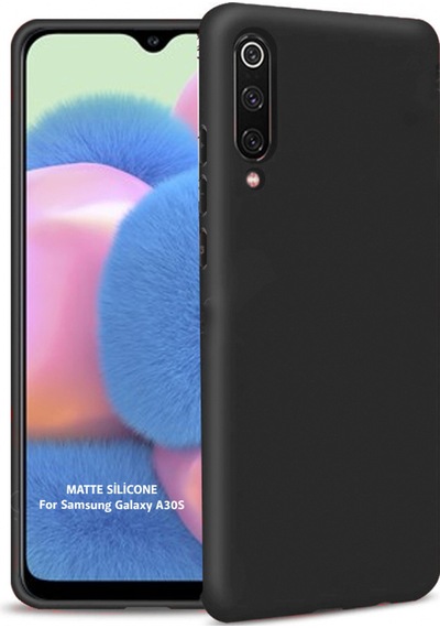Samsung Uyumlu Galaxy A30S Arka Kapak Silikon Kılıf + Temperli Cam Ekran Koruyucu