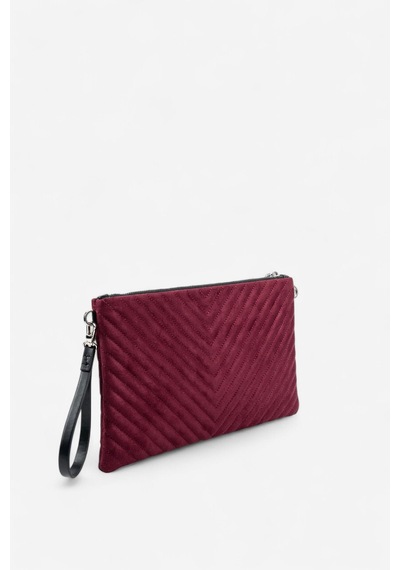 Silver Polo Sp1034 Kadın Portföy & Clutch Kapitone V Süet Bordo-süet Bordo