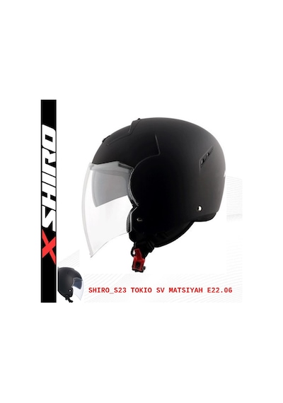 Shiro Jet&Ofc Tokio M.C S Motosiklet Kaskı Mat Siyah