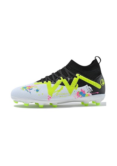 Beyaz 34-45 Erkek/kadın Futbol Ayakkabısı Yüksek Elastik Çorap Port Yapay Yazlık Çiviler Gençlik Futbol Eğitimi Futbol Kramponları Beyaz