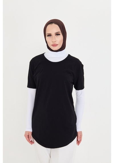 Hürrem Bone Beyaz Tesettür Balıkçı Yaka Boyunluklu Kolluk Viskon Düz 1025 42 Beyaz