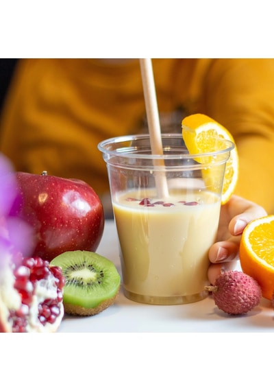 Kapaklı Pipetli Şeffaf Plastik Bardak Pet Kahve Limonata Milkshake Bardağı 100 Adet Şeffaf