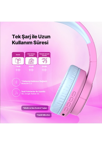 Soundbuddy 3 Kulaküstü Kablosuz Bluetooth Çocuk Kulaklığı - 2km171