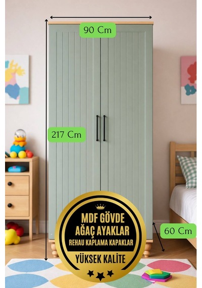 Arion Kids Gülsün 2 Kapaklı Çocuk Odası Dolabı 2 Kapaklı Dolap Modellerinde Sade, Dayanıklı Ve Modern Çözüm Yeşil Arion Kids Gülsün 2 Kapaklı Çocuk Odası Dolabı 2 Kapaklı Dolap Modellerinde Sade, Dayanıklı Ve Modern Çözüm Yeşil