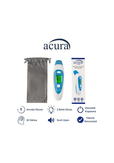 Ac-9280 Kulaktan & Alından Ateş Ölçer, Beyaz Mavi
