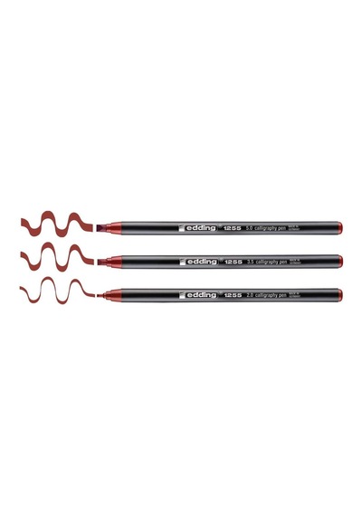 1255 Kaligrafi Kalemi - Kızıl Göl - 3 Kalem - Kaligrafi Ucu 2 - 5 Mm