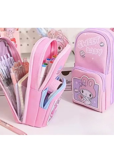 Sanrio Kuromi Kalem Kutusu Sevimli Büyük Kapasiteli Su Geçirmez Dayanıklı Kalem Çantası