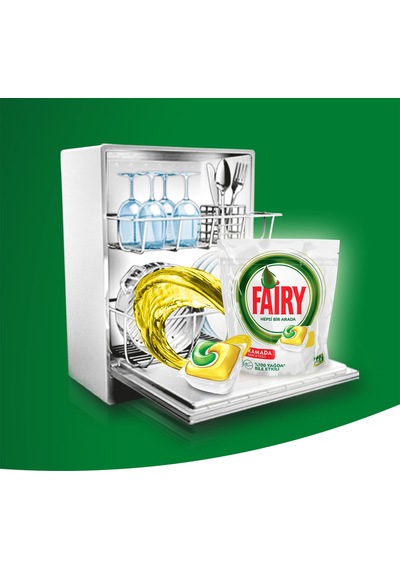 Fairy Hepsi Bir Arada Limon Kokulu Bulaşık Makinesi Deterjanı 2 x 70 Tablet