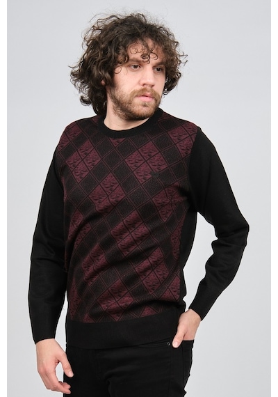 Pelikan Erkek Desenli Bisiklet Yaka Kazak 1579329 Bordo Bordo