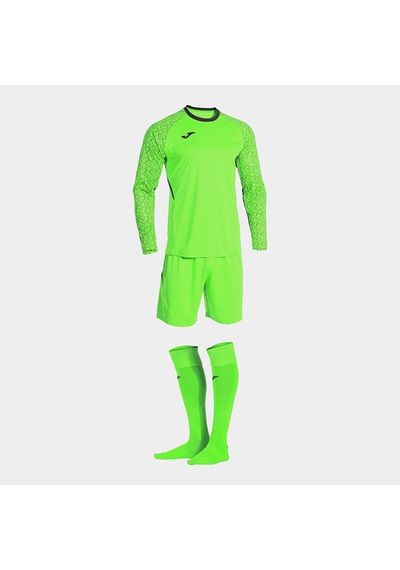 Floresan - Yeşil - Siyah Joma Erkek Futbol Forma - Şort - Çorap Set Zamora X Gk Set Fluor Green 1044 Diğer
