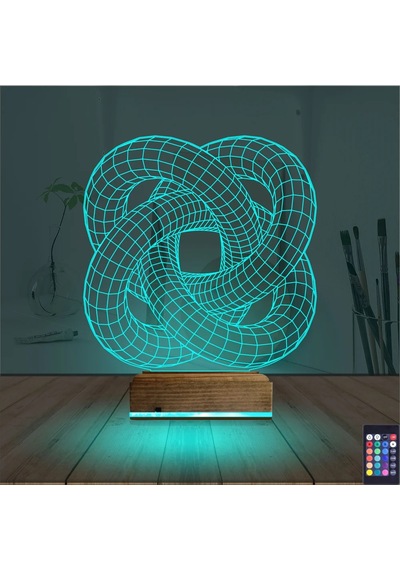 Luvivia Geometrik Dekoratif 3d Lamba - Masa Gece Lambası V2 Şeffaf