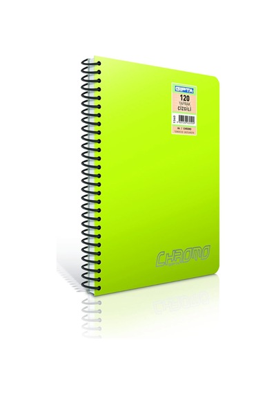 Chromo A4 140 Yaprak Çizgili PP Kapak Spiralli Defter (1493) Yeşil