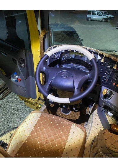 Dikişli Direksiyon Kılıfı Siyah/bej Deri Siyah Dikişli Mercedes İçin Siyah